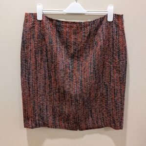 Jaclyn Smith Burgundy Tweed Lined Skirt Size 18 Multicolor Textured